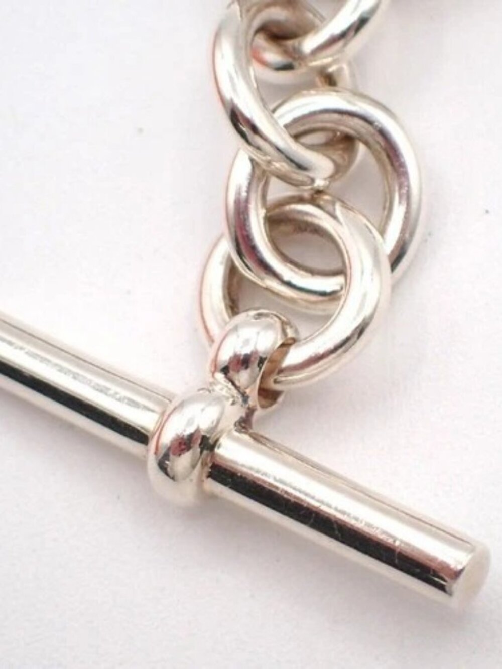 HERMES Logo Amulet 5 Charm Chain Bracelet Bangle Silver 925 France 649LC636 - Picture 12 of 16